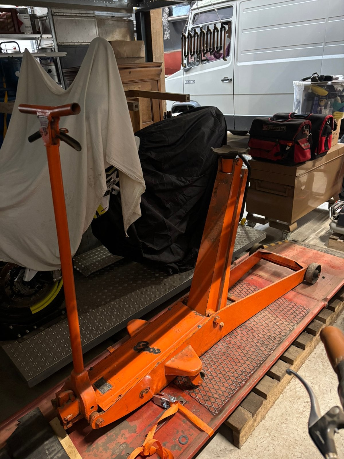 Epco extra lange en hoge krik 2.5 ton, Ophalen, Gebruikt, Hydraulisch, Garagekrik