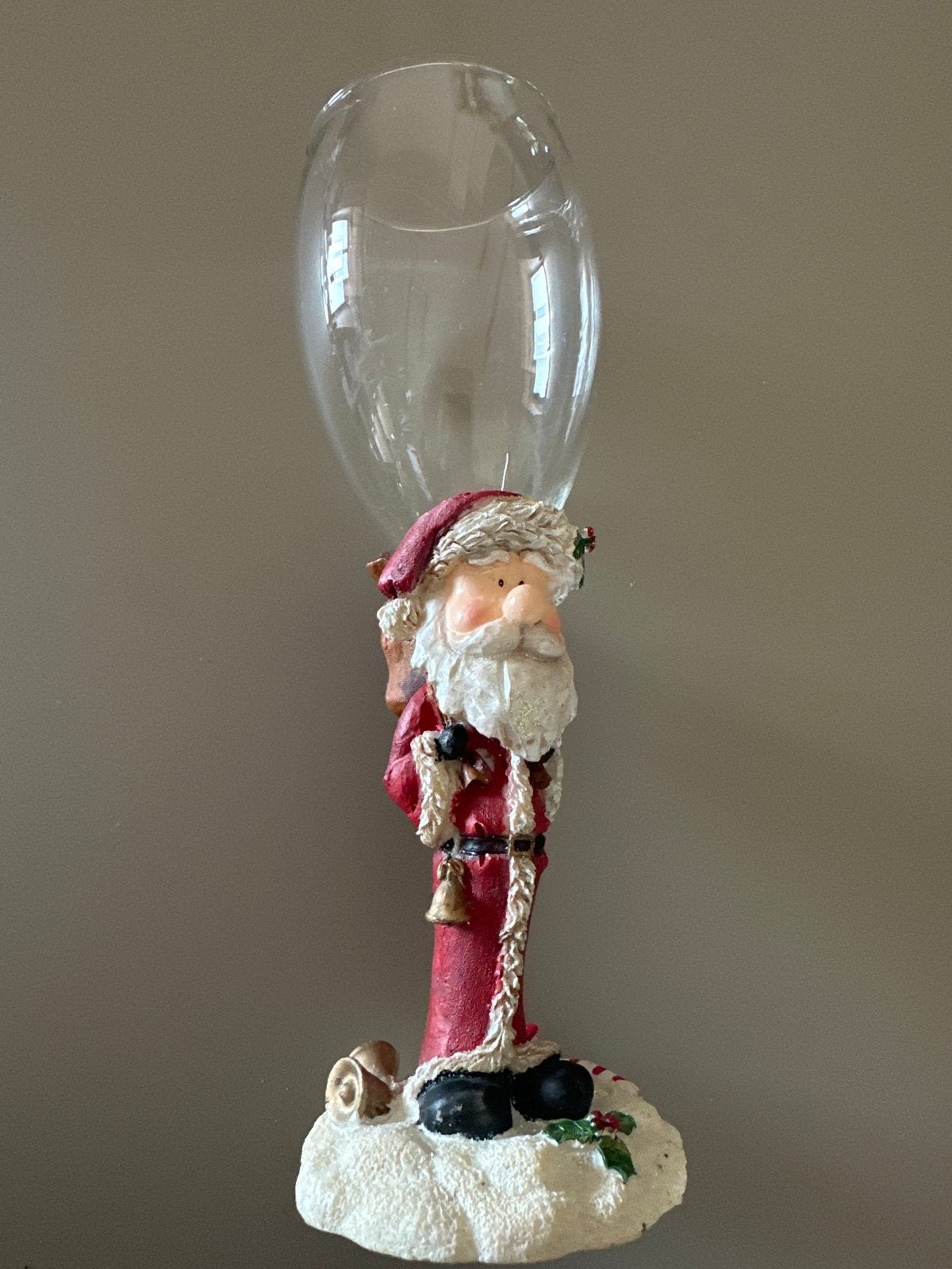 Kerst glas met kerstman aardewerk - bijzonder, Diversen, Kerst, Ophalen of Verzenden