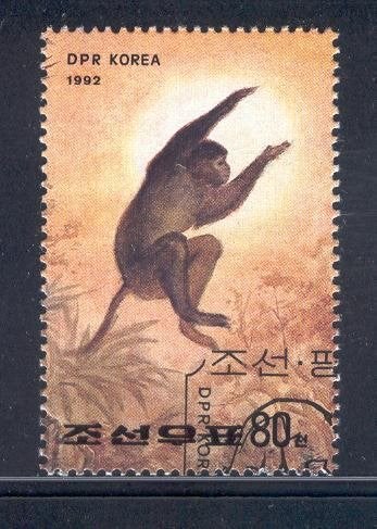 303 - Noord Korea michel 3258 gestempeld , springende aap, Verzenden, Gestempeld, Oost-Azië