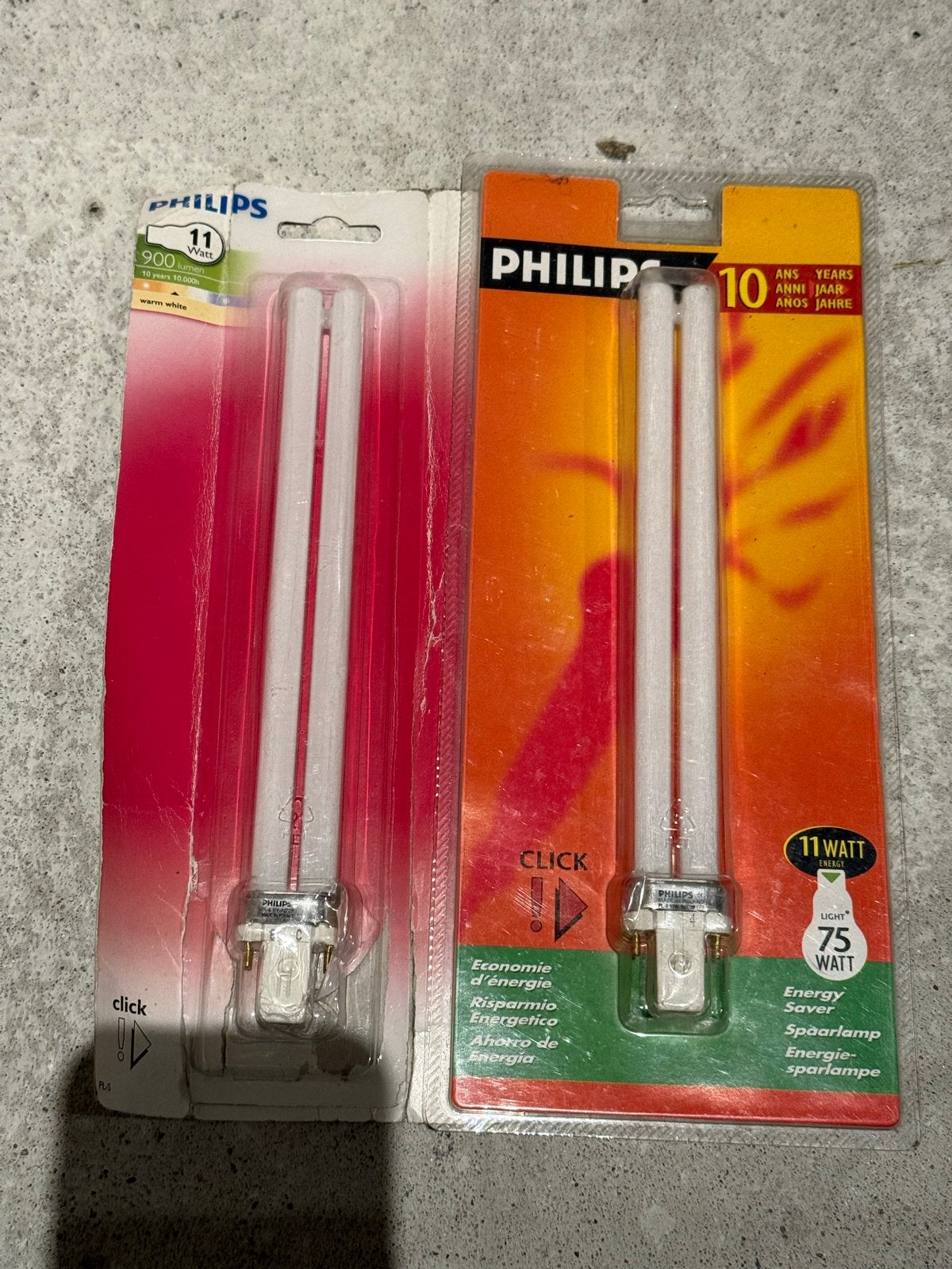 2 Nieuwe Philips PL Lampen 11W 2700K Warm Wit, Philips, Ophalen of Verzenden, Nieuw