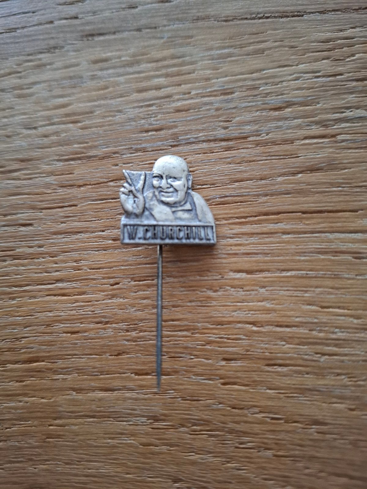 Vintage speldje pin prikker W. Churchill, Verzamelen, Ophalen of Verzenden