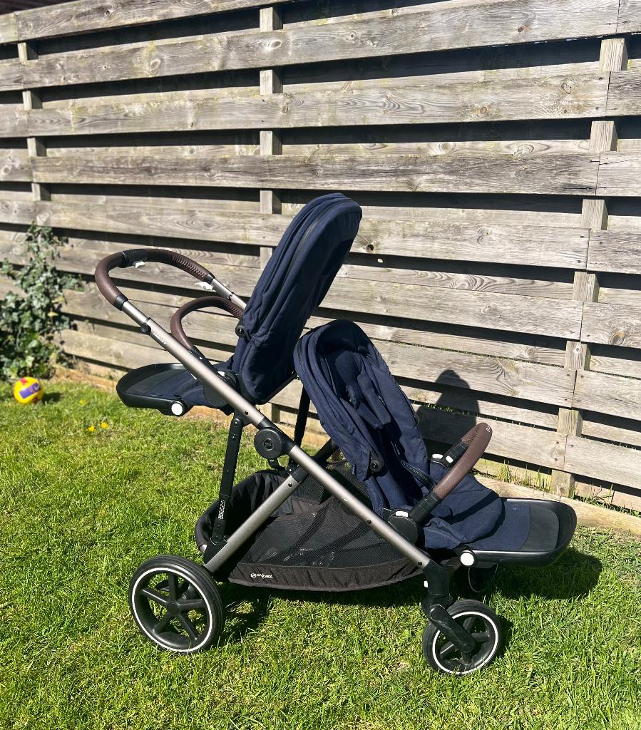 Cybex Gazelle S Duo kinderwagen – complete set, Kinderen en Baby's, Kinderwagens en Combinaties, Gebruikt, Combiwagen, Verstelbare duwstang