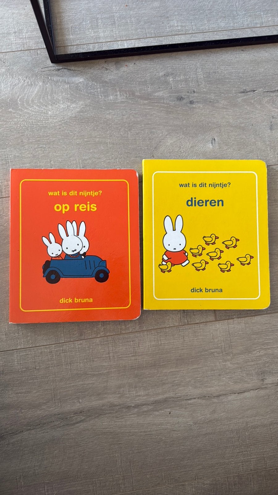2 Nijntje boekjes “Wat is dit Nijntje?”: Dieren en Op  reis, Ophalen, Zo goed als nieuw, 1 tot 2 jaar