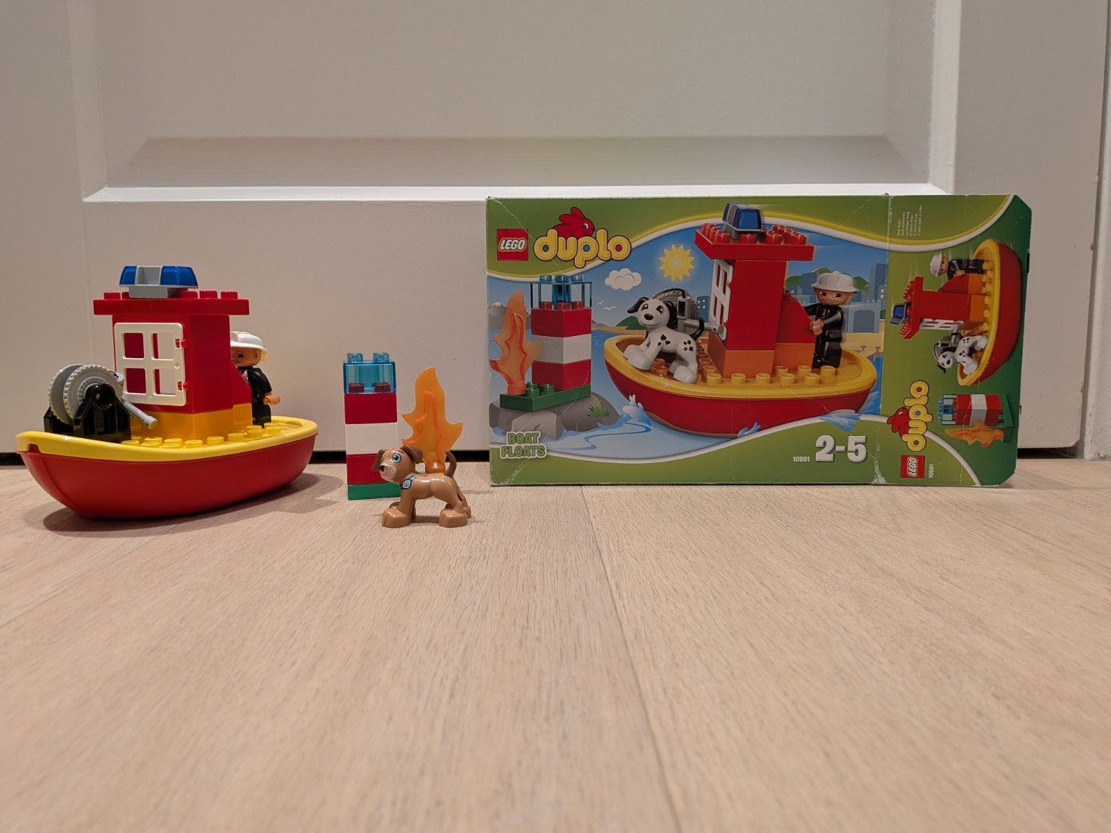 Lego Duplo Brandweerboot met hondje en vuur, Ophalen of Verzenden