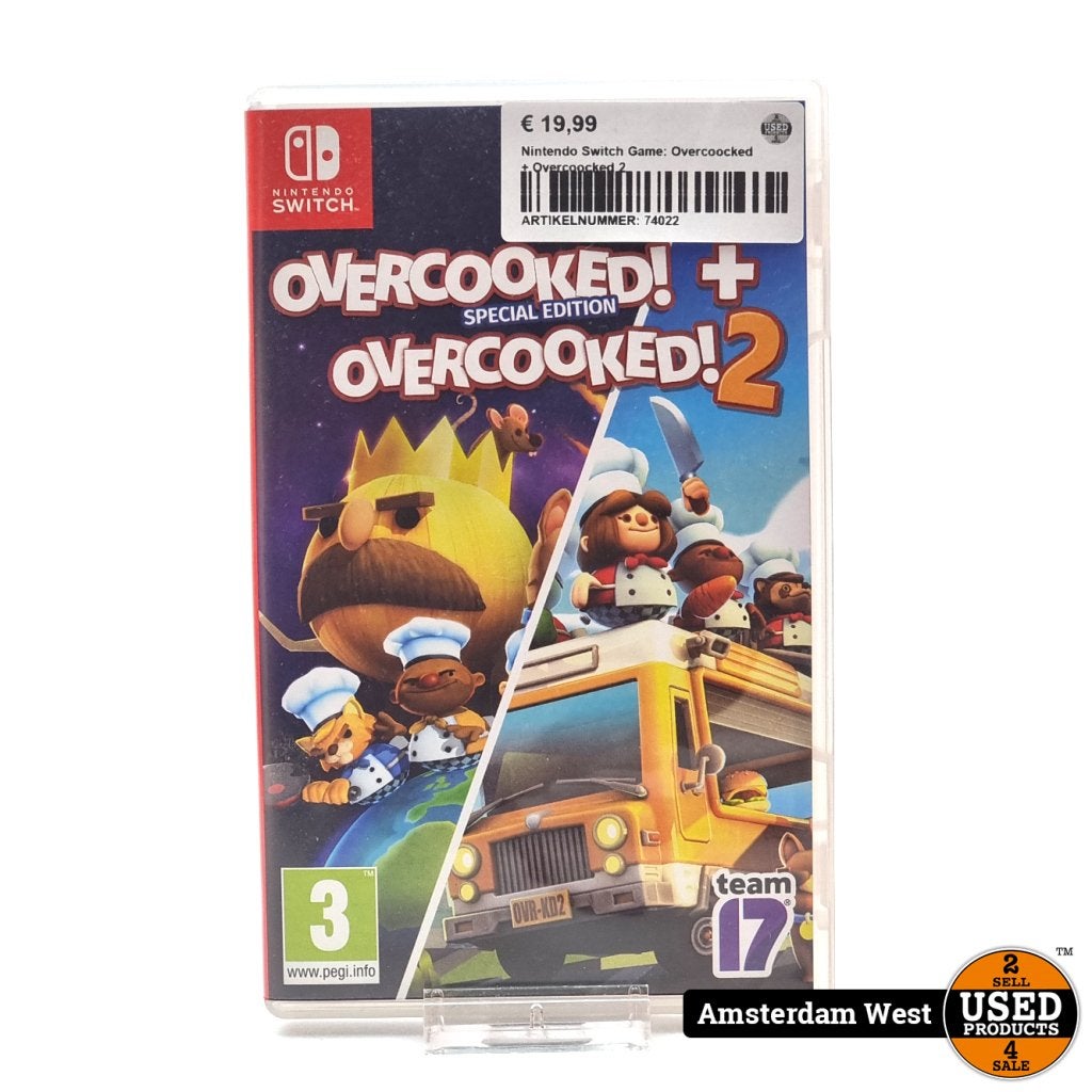 Nintendo Switch Game: Overcooked + Overcooked 2, Nintendo, Gebruikt, Support@nintendo.com, 11-1 Hokotate-cho, Kamitoba, Minami-ku
Kyoto 601-8501
Japan