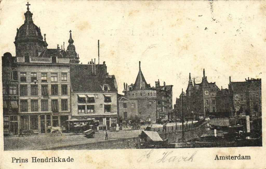 Prins Hendrikkade - Amsterdam - B-keus - 1905 gelopen, Ophalen of Verzenden, Voor 1920, Gelopen, Noord-Holland