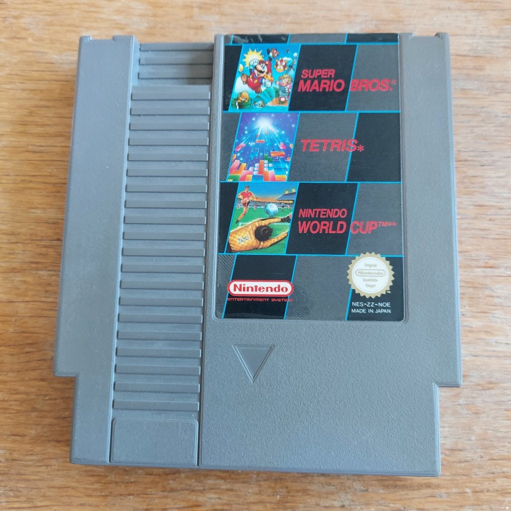 Nes - Mario Bros + Tetris + World Cup, Spelcomputers en Games, Games | Nintendo NES, Ophalen, Overige genres, 1 speler, Zo goed als nieuw