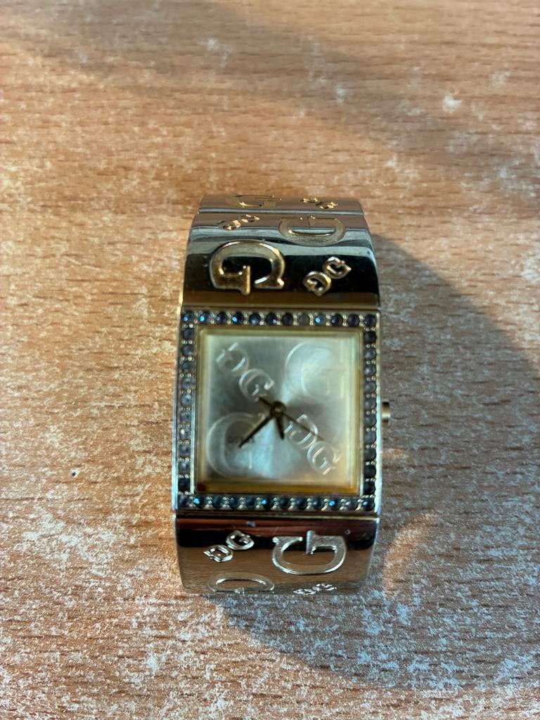 Guess Vintage Horloge RVS met Swarovski Kristallen, Gebruikt, Staal, Guess, Polshorloge