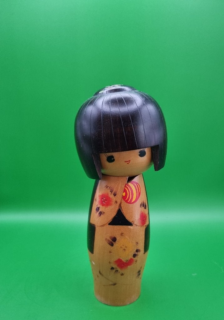 Vintage Nobara Kokeshi van Sadao Kishi (1932-1998), Hout, Geschilderd, Ophalen of Verzenden, 18 cm