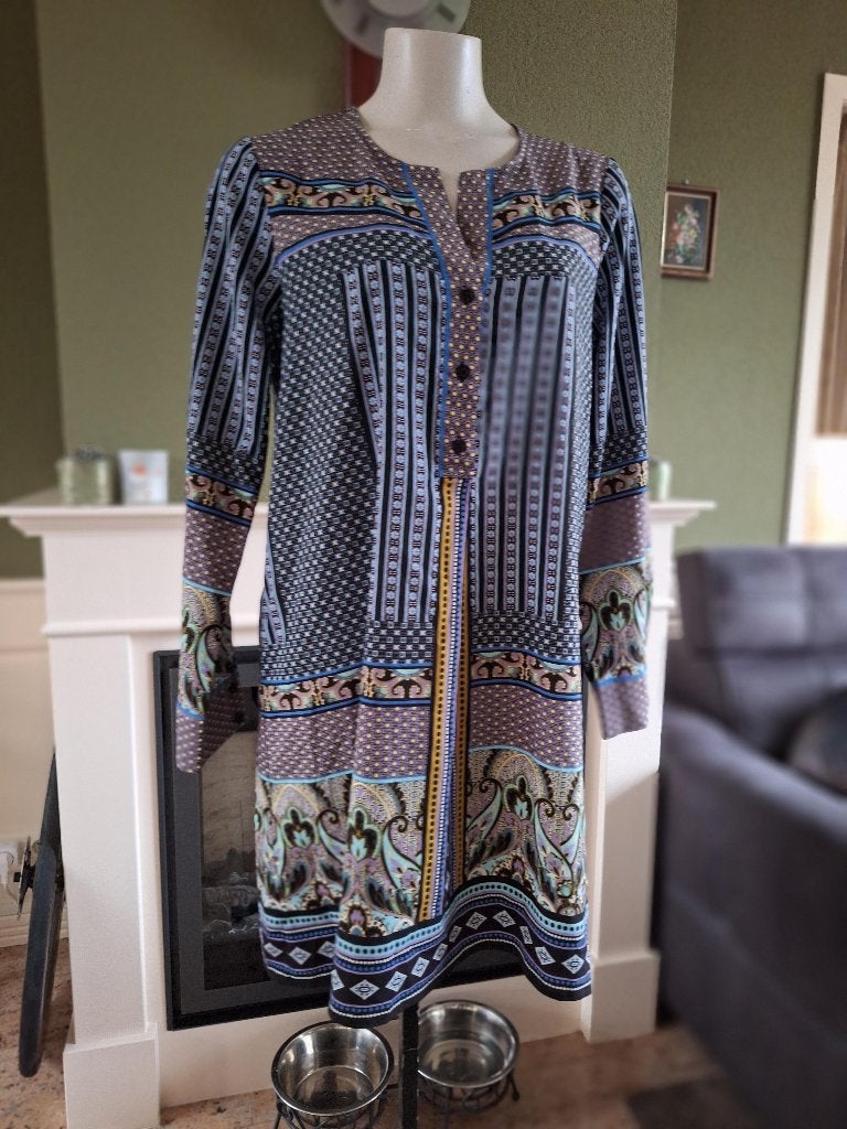 Hale Bob blauw zwarte tuniek blouseje M 38, Maat 38/40 (M), Zo goed als nieuw, Hale Bob, Verzenden