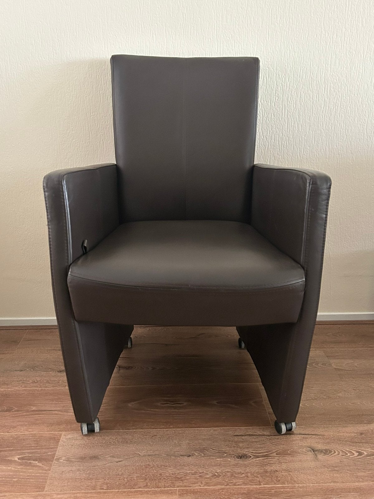 Eetkamerstoelen met Verstelbare Leuning, Huis en Inrichting, Stoelen, Ophalen, Bruin, Leer, Zo goed als nieuw