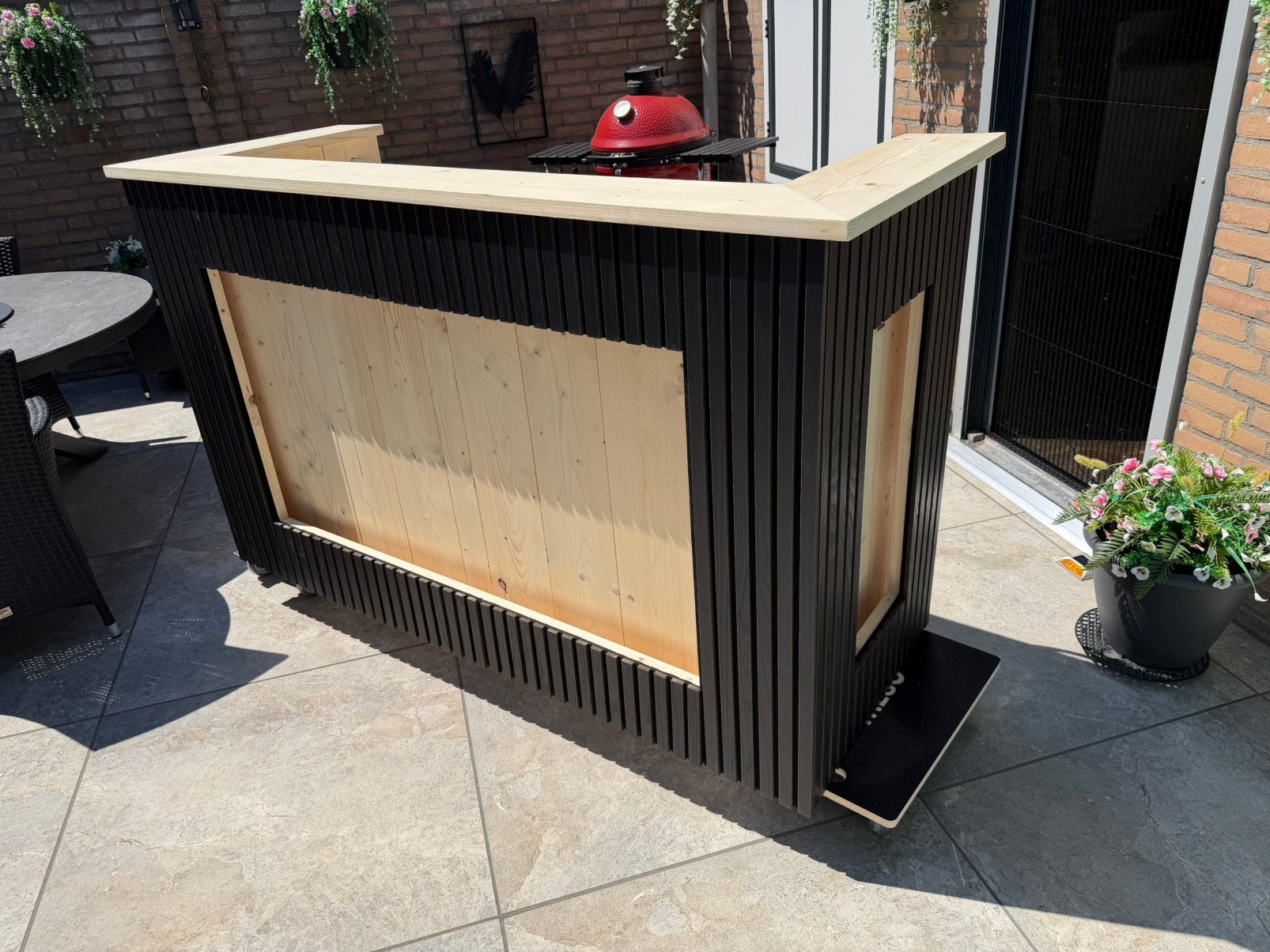 bar Steigerhout, met draadloze LED-verlichting., Ophalen, Nieuw