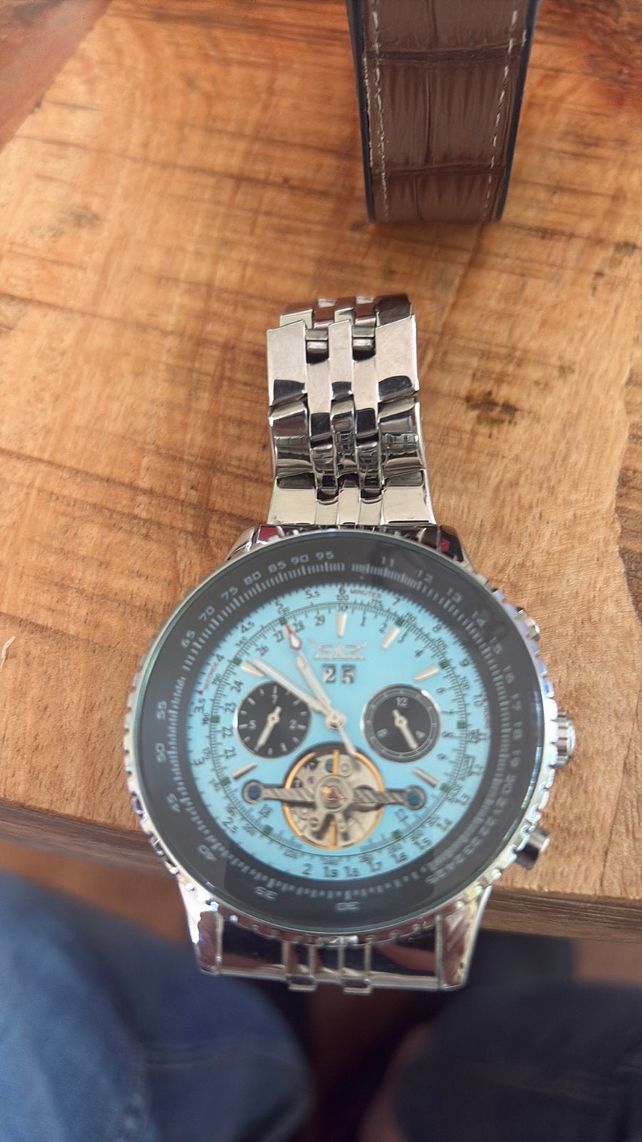 MOOI HERENHORLOGE JAQUAR AUT IN NIEUW STAAT!!!, Sieraden, Tassen en Uiterlijk, Horloges | Heren, Overige merken, Staal, Staal