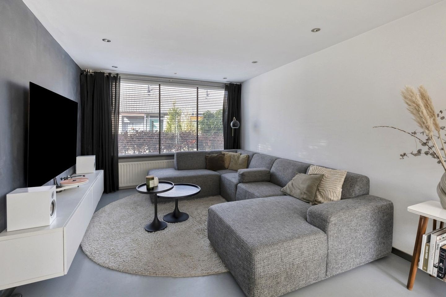 Montèl Infiniti Square modulaire u vorm hoekbank - Grijze st, Ophalen of Verzenden, Zo goed als nieuw, Vierpersoons of meer, Stof