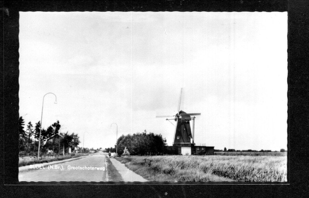 molen; Korenmolen Janzona te Budel-Schoot., Verzamelen, Ophalen of Verzenden, 1960 tot 1980, Ongelopen, Noord-Brabant