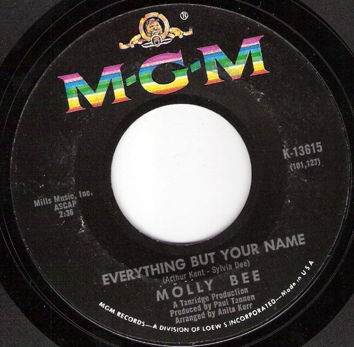 Molly Bee - Everything But Your Name (60s ) -7'' -C&W, Ophalen, Gebruikt, Country en Western