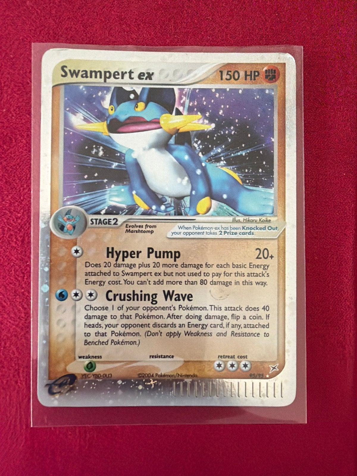 Pokémon Kaart Swampert ex 150 HP - Zeldzaam, Ophalen of Verzenden, Gebruikt, Losse kaart