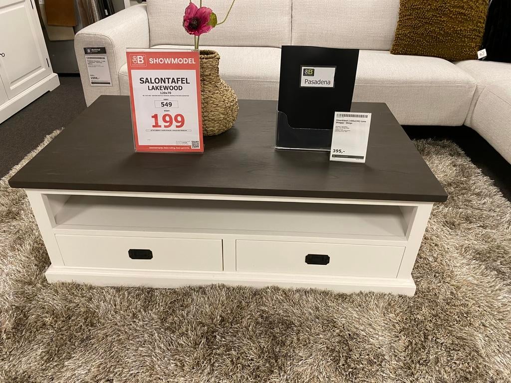 Salontafel lakewood 120x70cm, Ophalen, 100 tot 150 cm, 50 tot 100 cm, Zo goed als nieuw