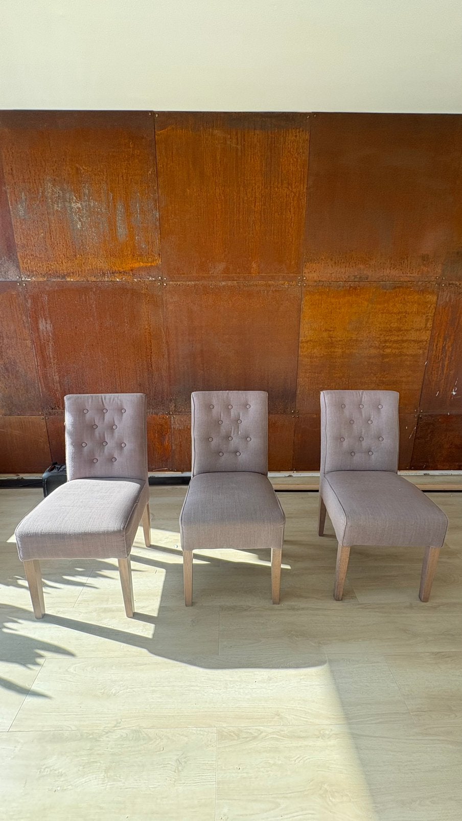 6 eettafel stoelen, Ophalen, Gebruikt, Grijs