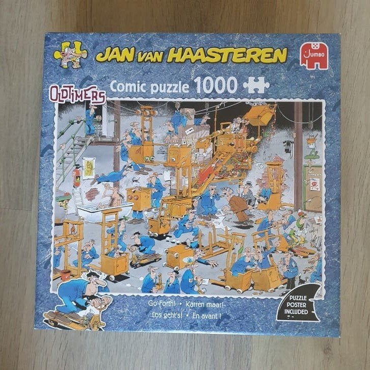 2. Supergrappige Jan van Haasteren-Oldtimers, Ophalen of Verzenden, 500 t/m 1500 stukjes, Zo goed als nieuw, Legpuzzel