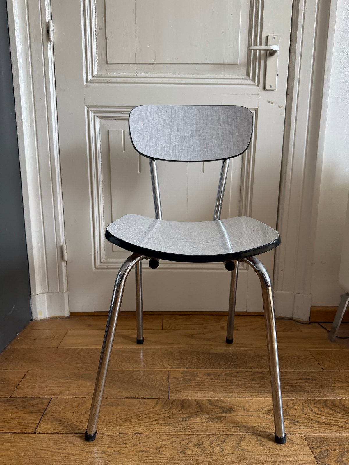 Prijsverlaging! 4 Vintage formica stoelen, Ophalen, Gebruikt, Metaal, Eén