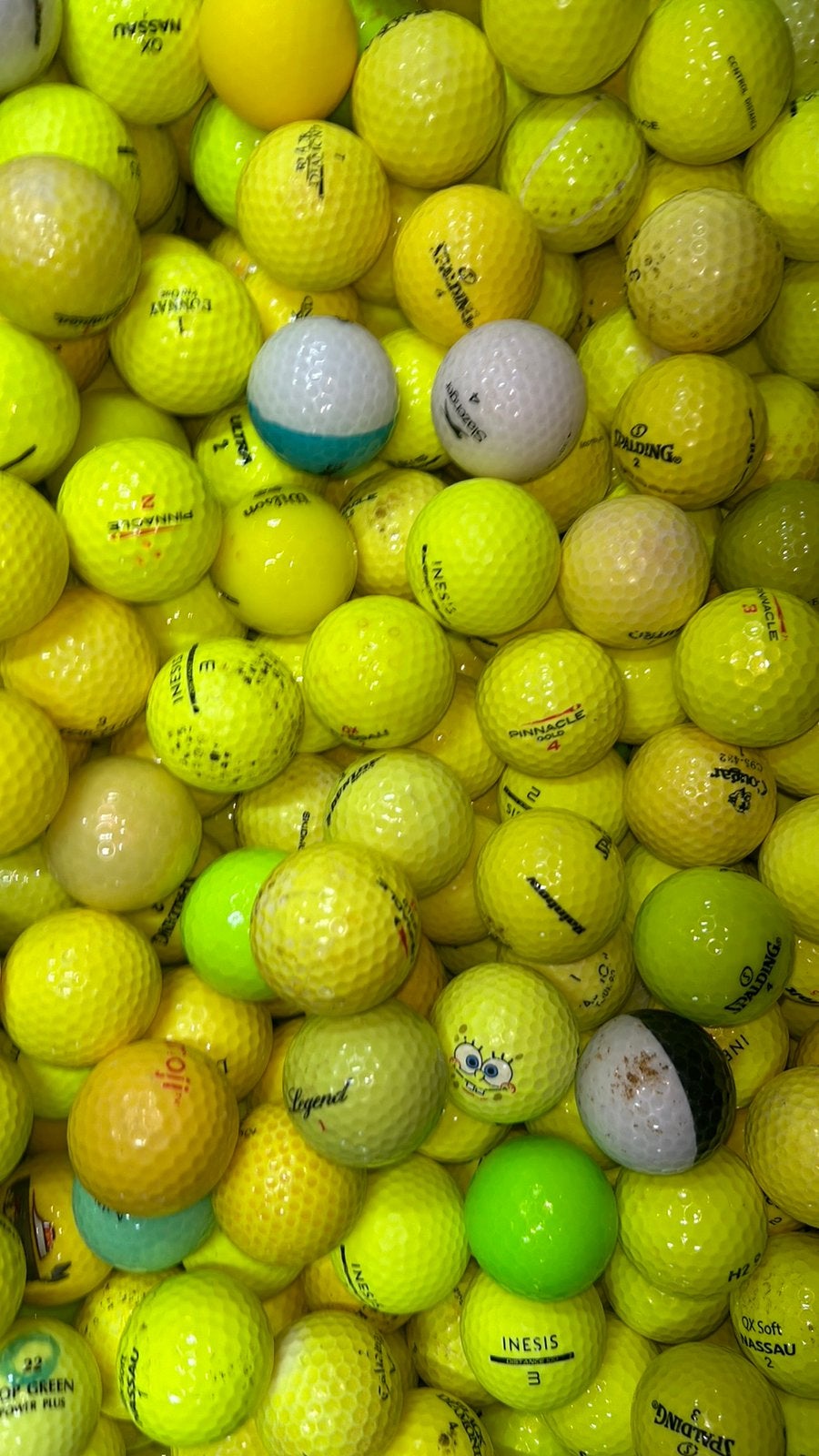 Gele golfballen mix 60 stuks, Ophalen of Verzenden, Zo goed als nieuw, Bal(len)