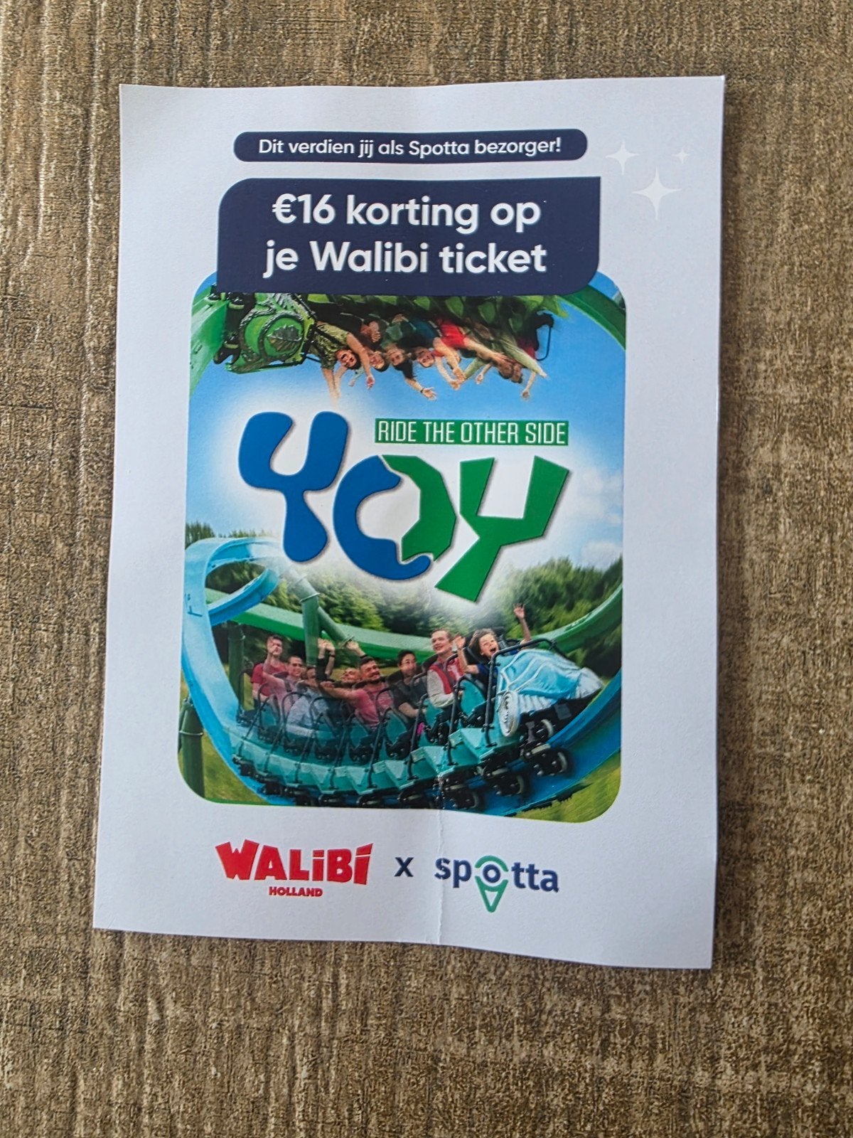 bon Walibi Holland 4 x € 16 korting op een ticket (twv € 64), Drie personen of meer, Kortingskaart