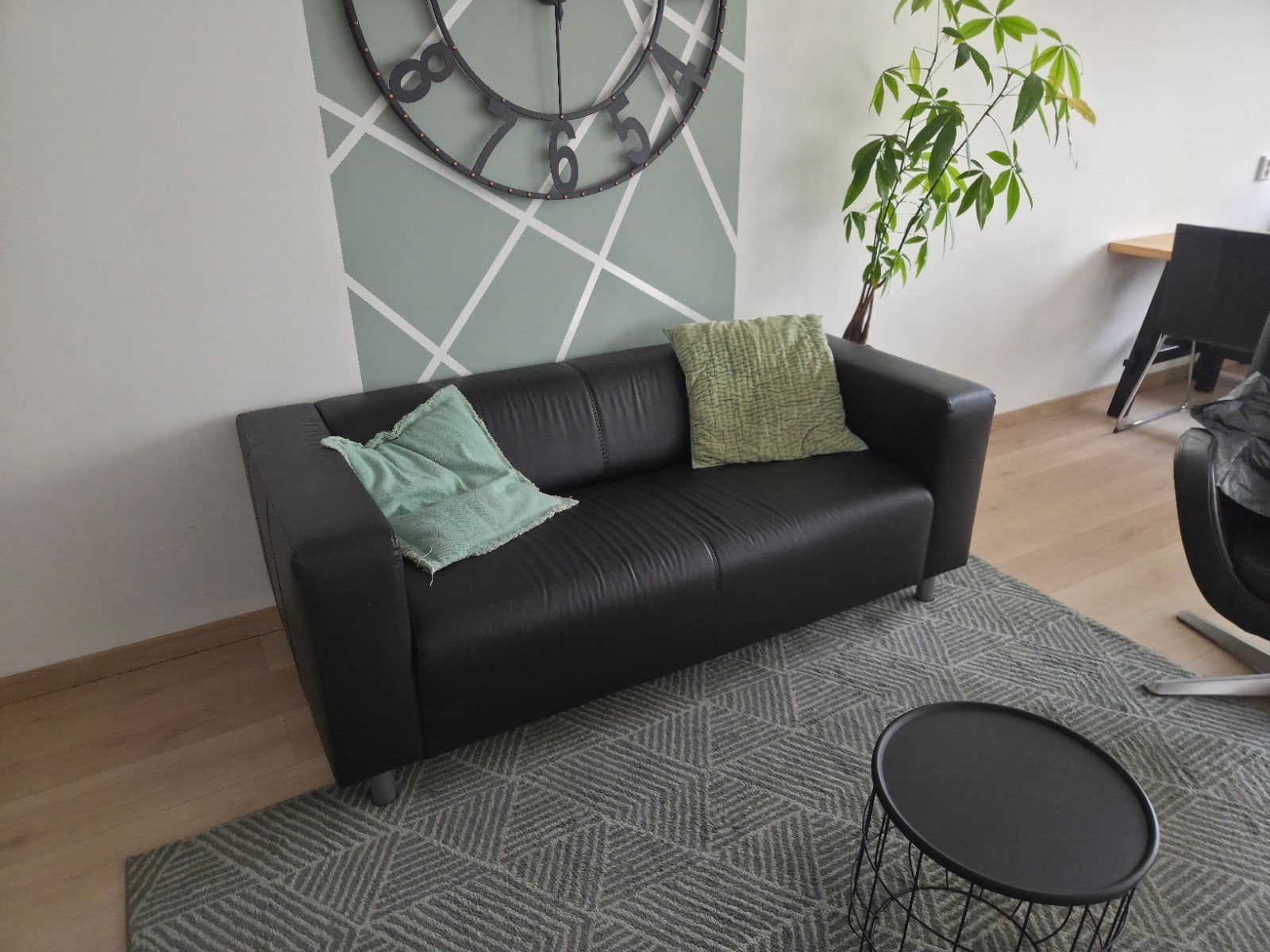 Zwarte tweepersoonsbank - IKEA KLIPPAN, Ophalen, Gebruikt, 150 tot 200 cm, Tweepersoons