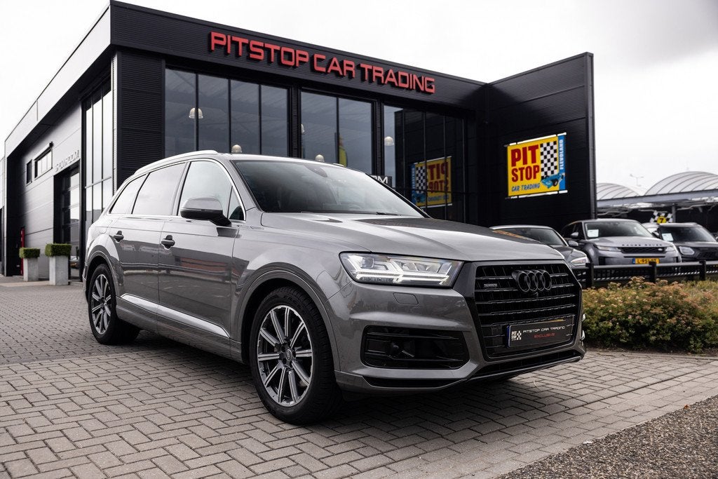Audi Q7 3.0 TFSI S-Line, 7-persoons, Pano, Ventilatie, 360 C, Auto's, Audi, Automaat, Gebruikt, 7 stoelen, Leder