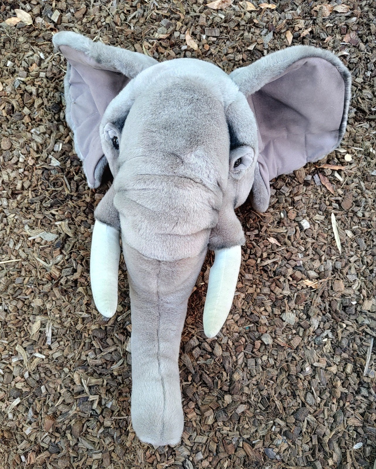 Originele BiBiB olifanten kop van pluche, Grijs, Ophalen of Verzenden, Olifant, Met label
