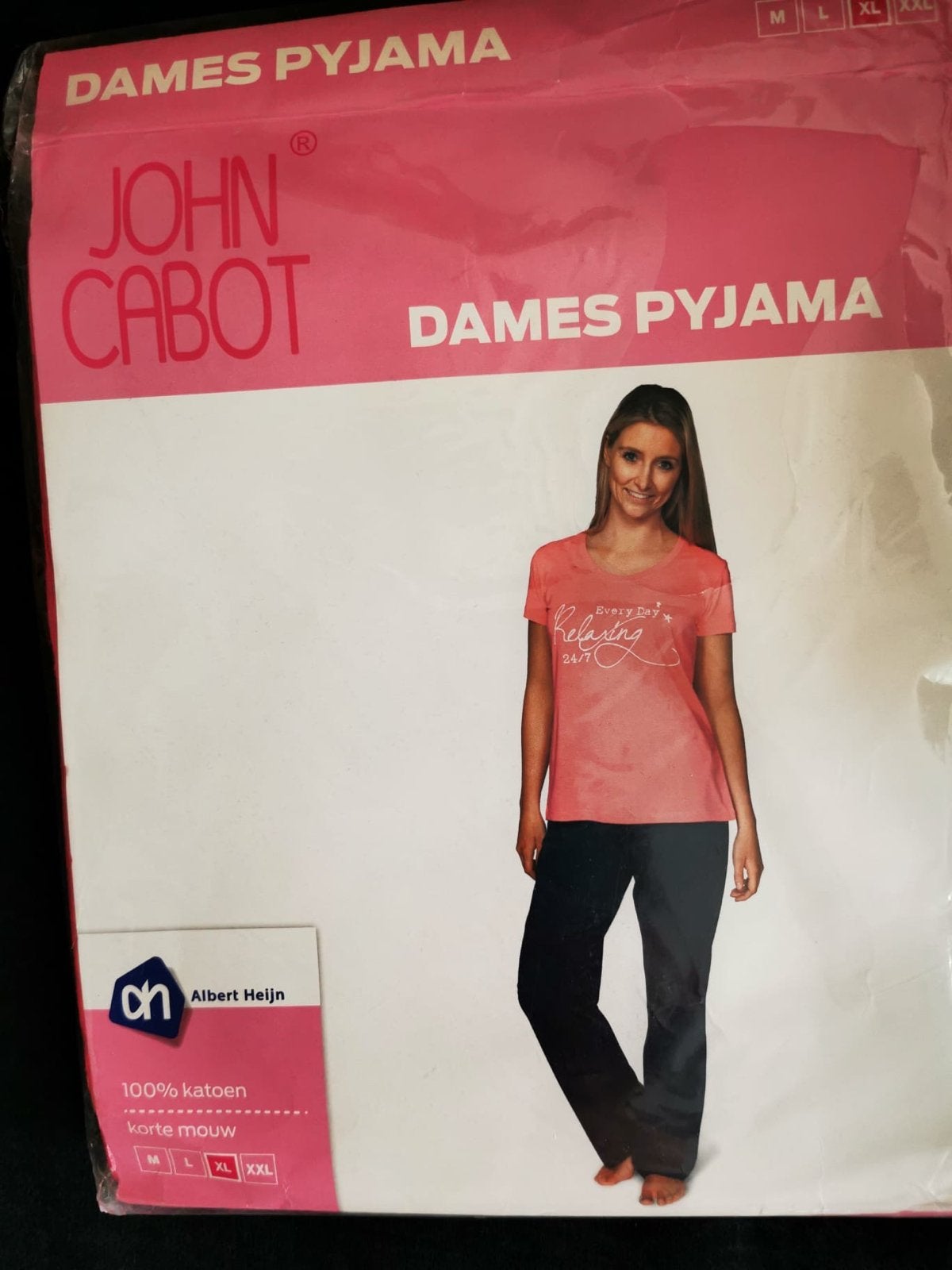 John Cabot Dames Pyjama 100% Katoen Korte Mouw Maat XL Nieuw, Ophalen of Verzenden, Nieuw, Maat 46/48 (XL) of groter