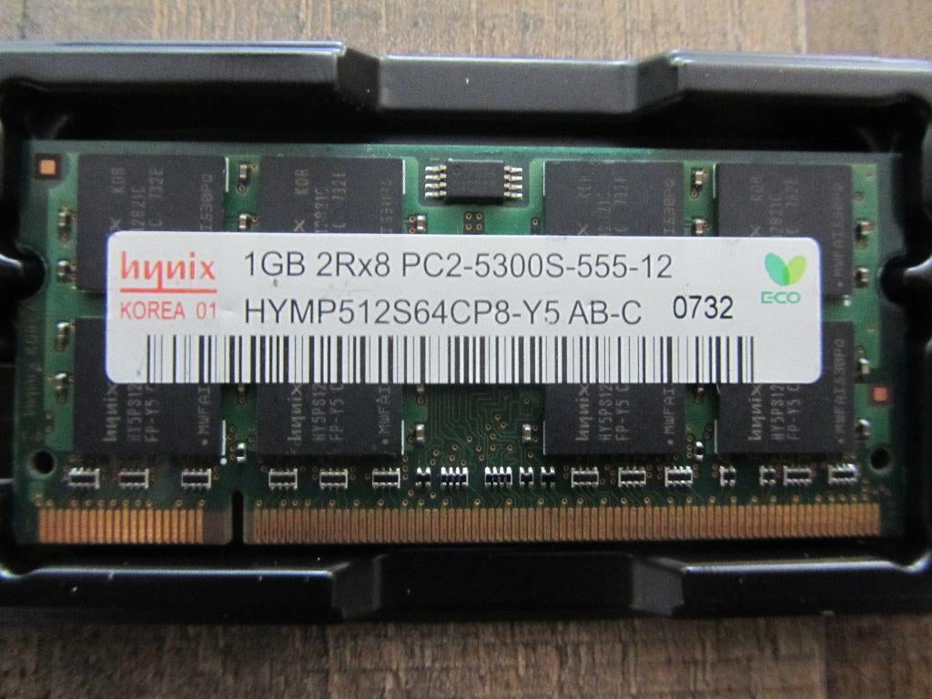 Hynix hymp512s64cp8-y5 ab-c 1gb, Computers en Software, RAM geheugen, Ophalen, Zo goed als nieuw, Overige soorten, Laptop