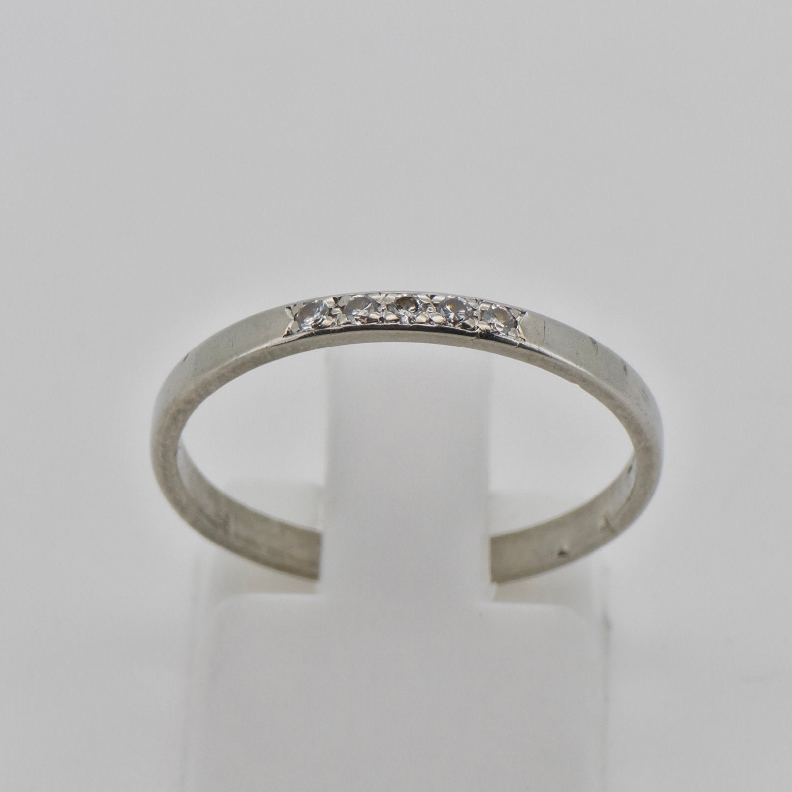 Gouden ring 14k witgoud met diamantjes maat 17, Sieraden, Tassen en Uiterlijk, Ringen, Gebruikt, Wit, Ophalen of Verzenden, 17 tot 18