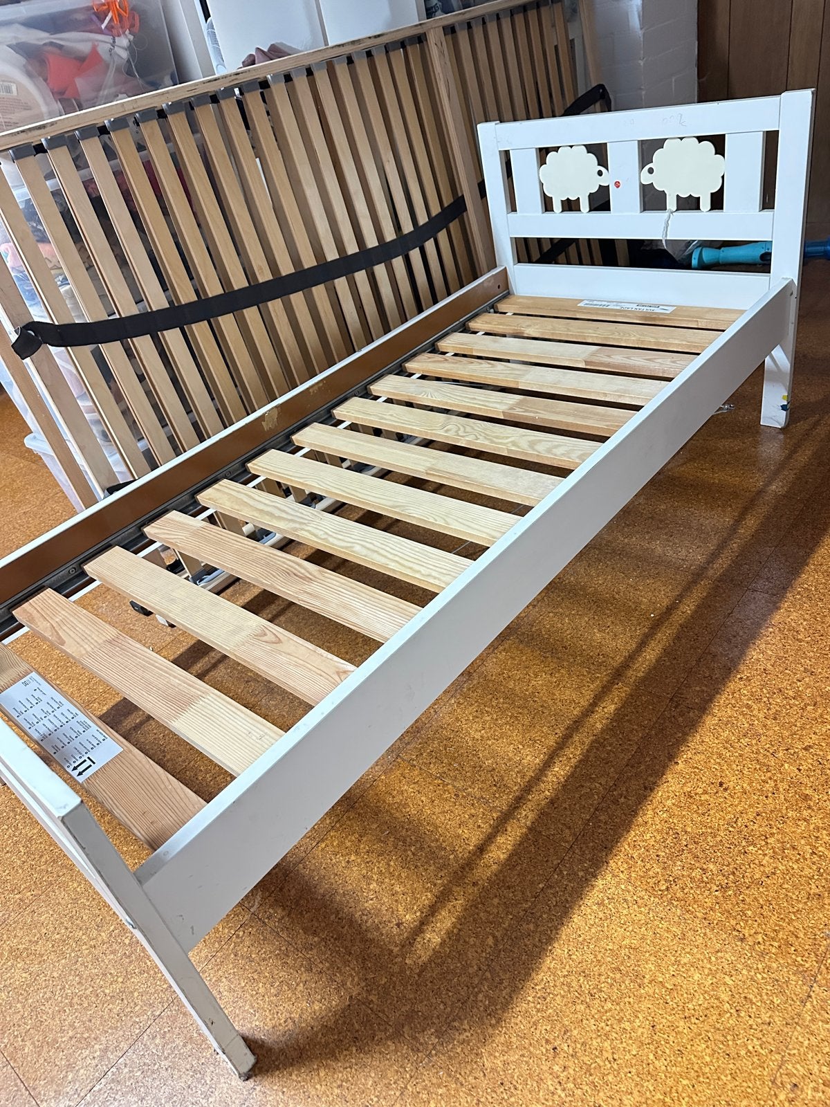 IKEA KRITTER kinderbed met lattenbodem (excl. matras), Ophalen, Gebruikt, Eenpersoons, Wit