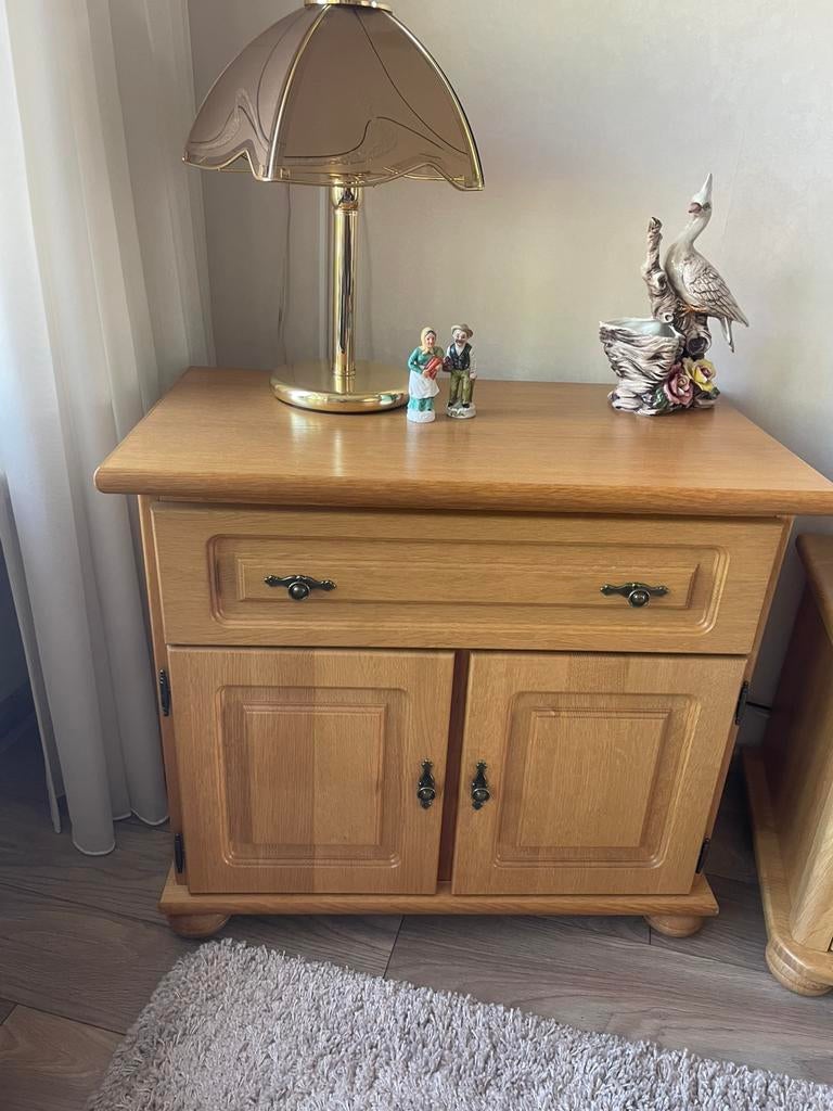 Licht eiken tv kastje met draaibaar bovenblad, Ophalen, Zo goed als nieuw, 50 tot 75 cm, 50 tot 100 cm