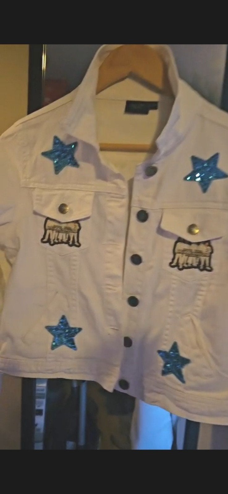 Handgemaakt spijkerjasje Backstreet boys, Ophalen of Verzenden, Zo goed als nieuw, Blauw