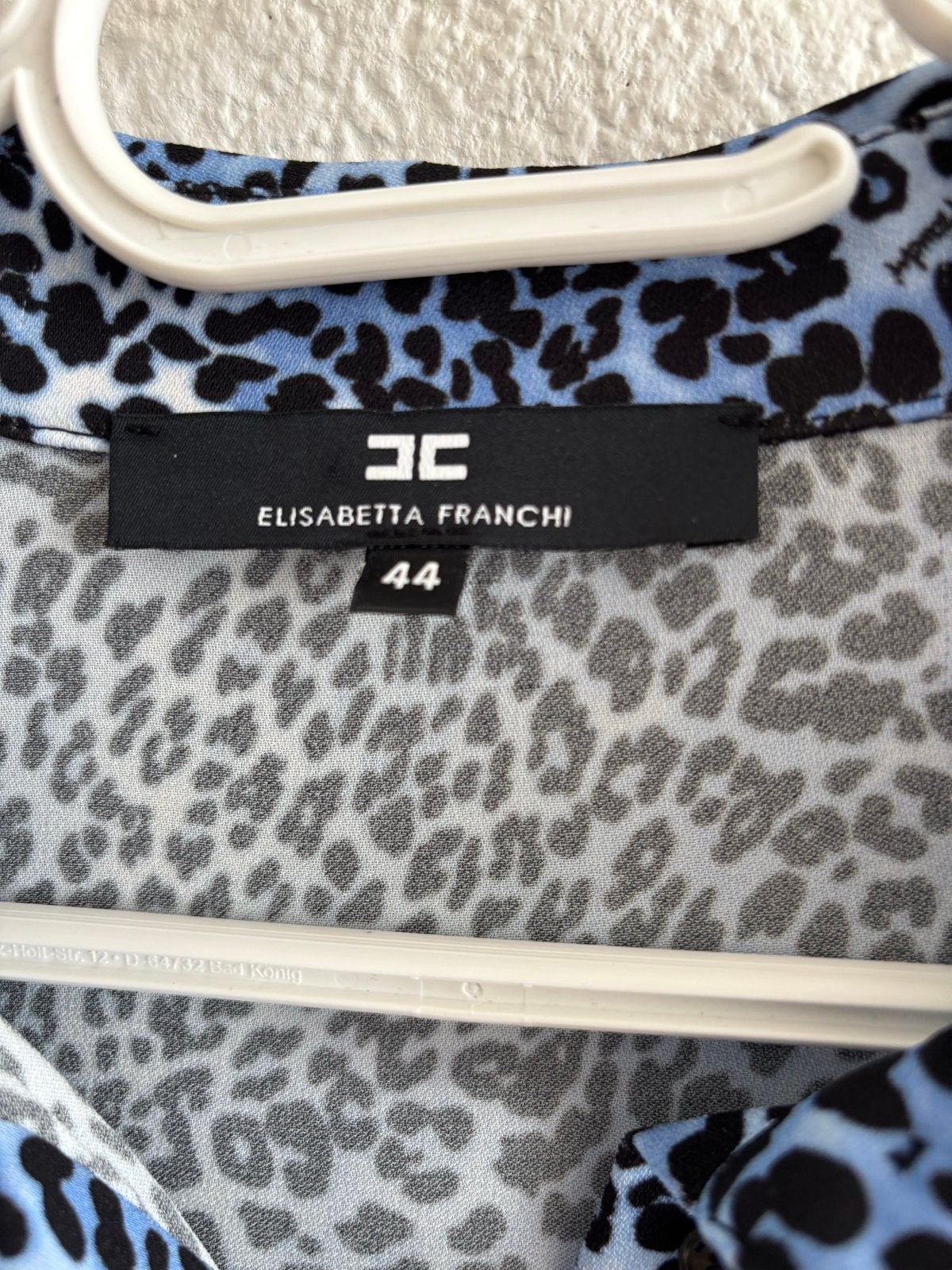 Elisabetta Franchi jurk met luipaardprint, Blauw, Maat 42/44 (L), Ophalen of Verzenden, Zo goed als nieuw