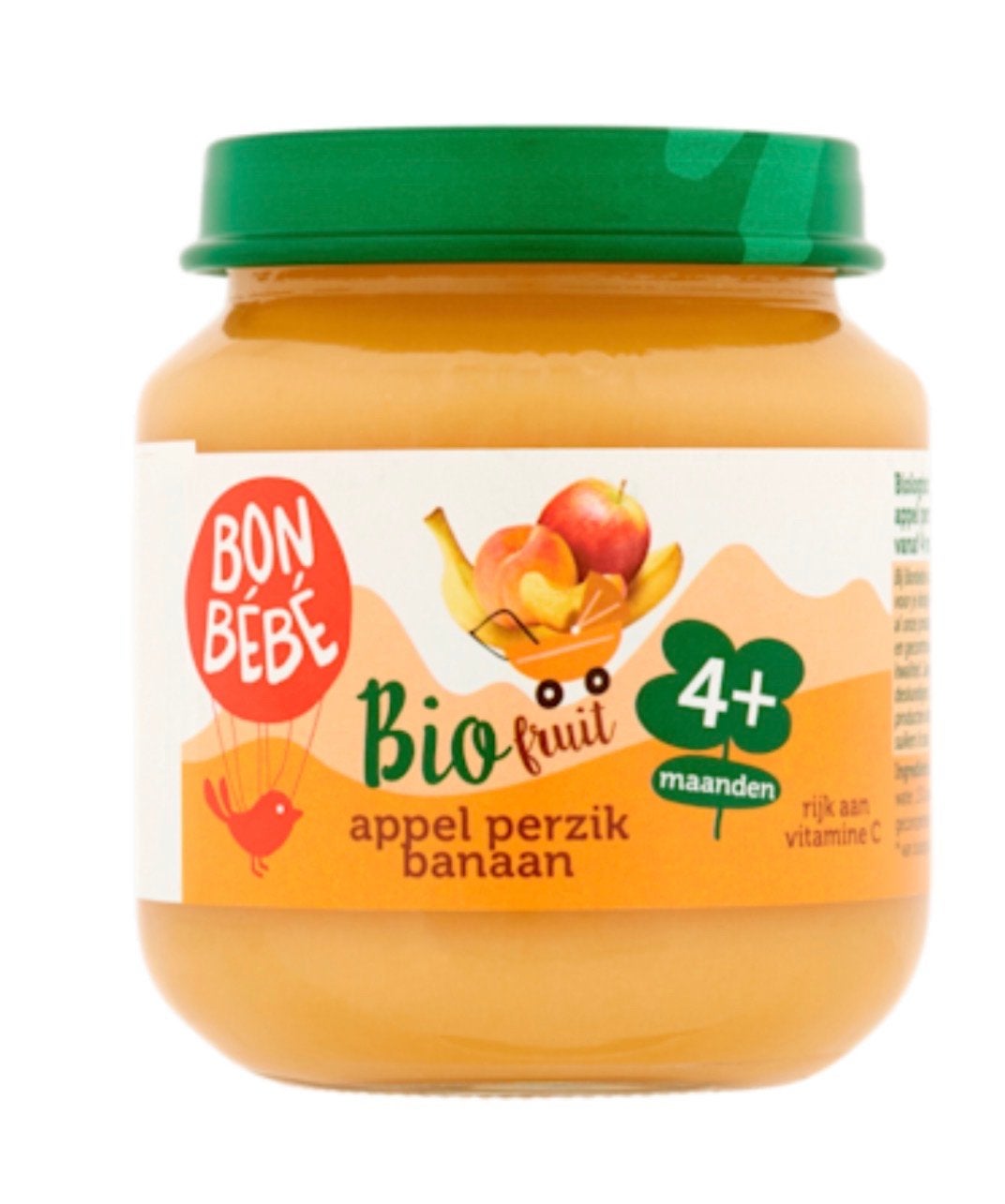 Bon Bébé Bio Fruithapje Appel Perzik Banaan 4+ maanden, Ophalen of Verzenden, Nieuw, Bewaarbakje, Overige merken
