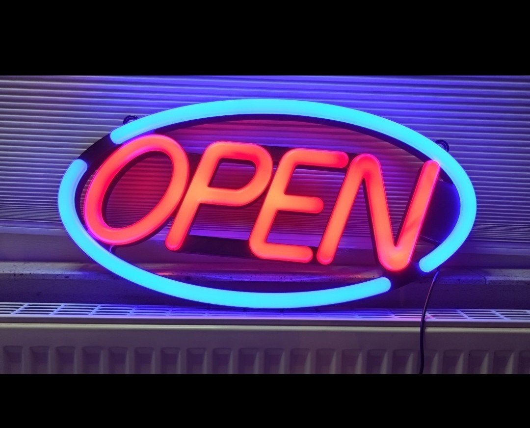 Nieuw LED 'OPEN' Neon Reclamebord met Knipperfunctie, Ophalen, Nieuw