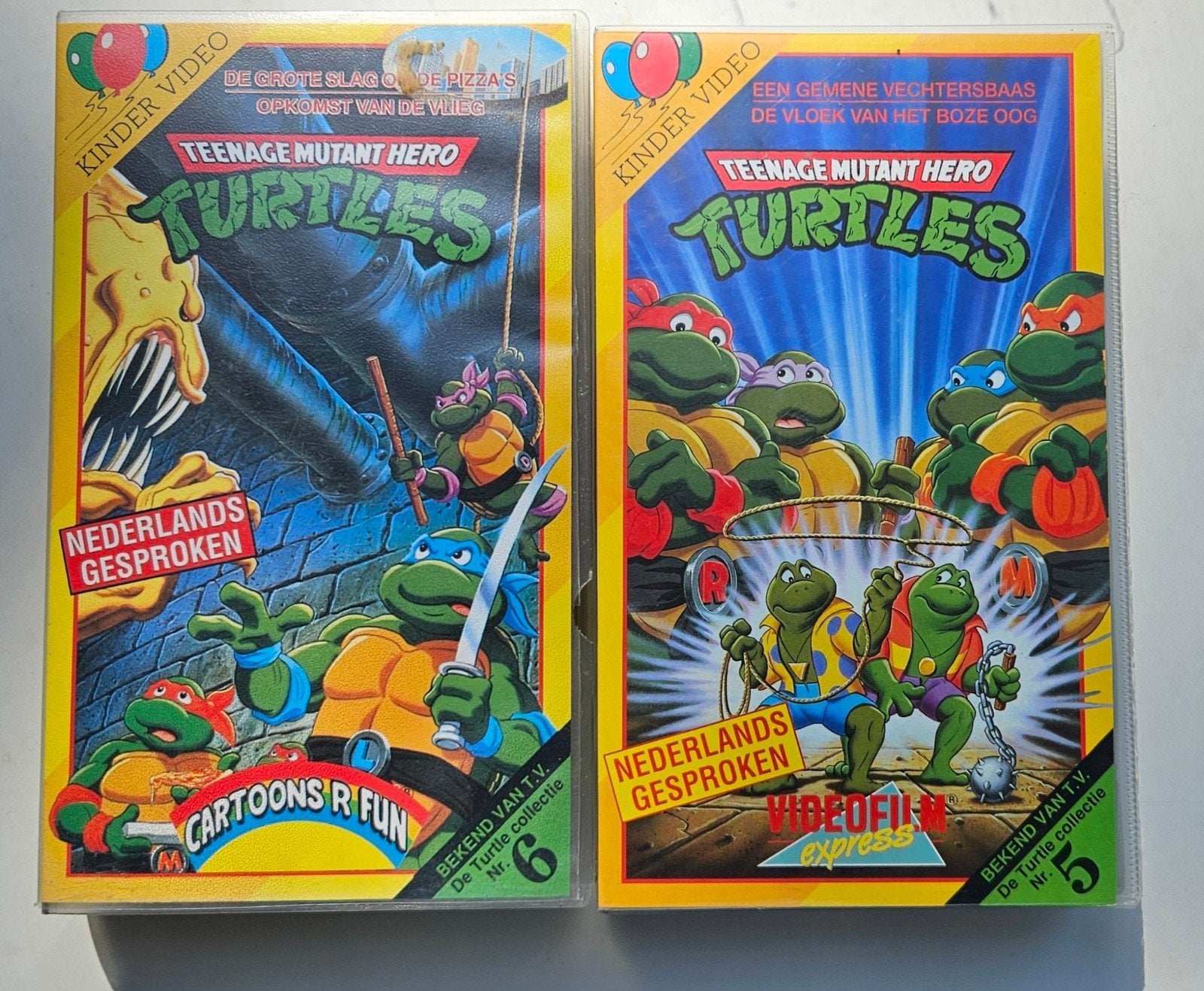 2x VHS Teenage Mutant Hero Turtles, Gebruikt, Verzenden, Alle leeftijden, Kinderfilm