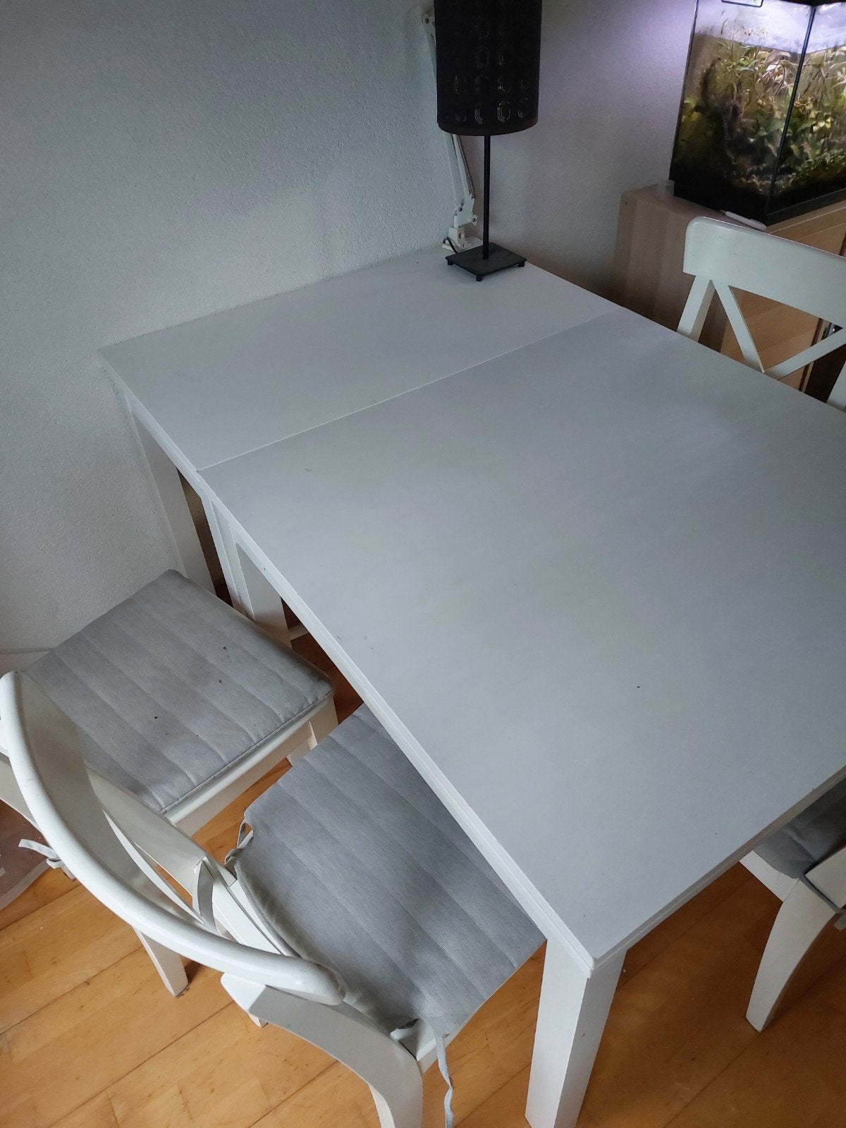 Ikea Bjursta eettafel (uitschuifbaar), 4 stoelen, bijzet, Ophalen, Gebruikt, 50 tot 100 cm, Vier personen