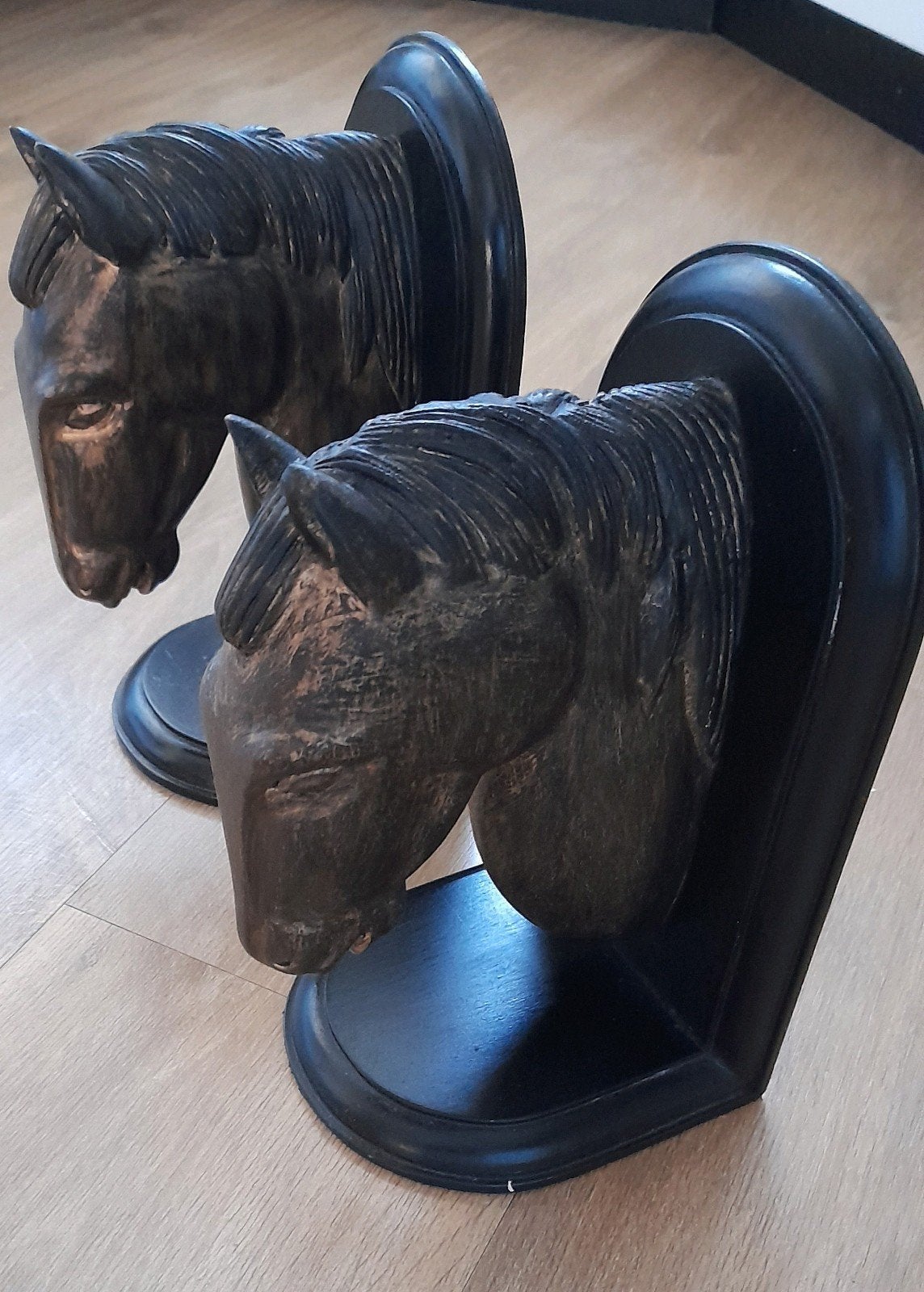 Set van 2 boekensteunen met paardenhoofden, Ophalen of Verzenden
