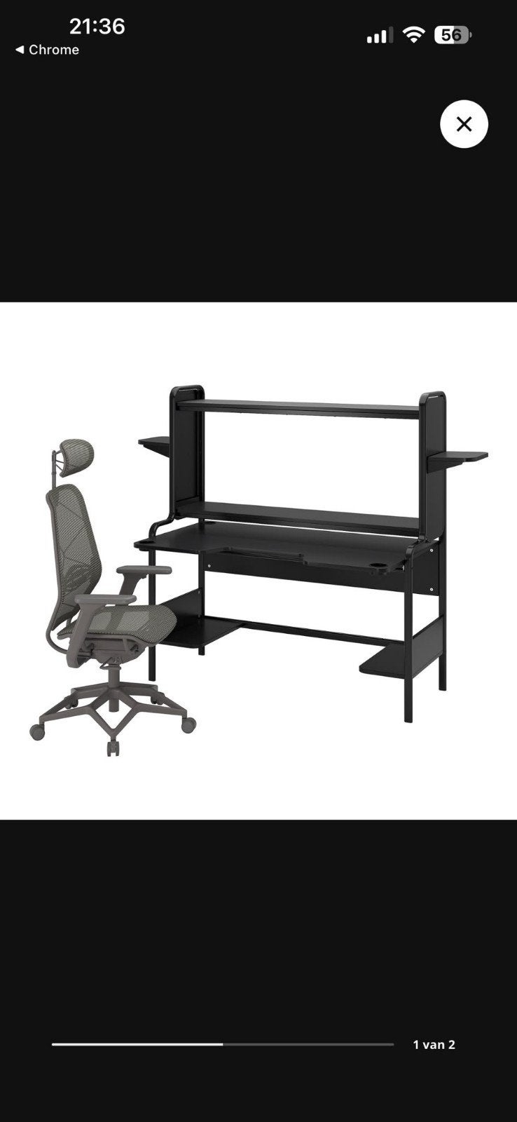 IKEA Fredde gamingbureau - perfecte staat, gedemonteerd, Huis en Inrichting, Bureaus, Ophalen, Demontabel, Zo goed als nieuw, IKEA