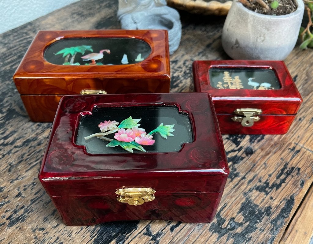 Chinees diorama set sieraden kistje doos box chinese, Hout, Handgemaakt, Doos, Ophalen of Verzenden