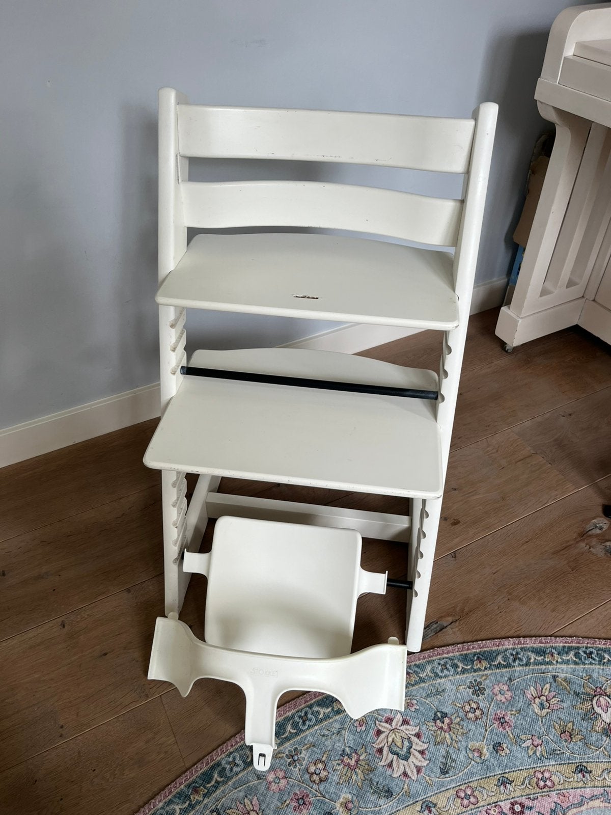 Stokk tripp trapp org wit geschikt voor newbornset, Ophalen, Gebruikt, Meegroeistoel, Stoelverkleiner