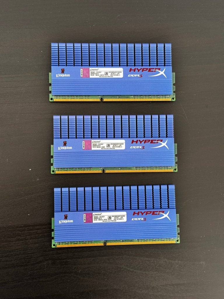 6GB Kingston HyperX DDR3 RAM - 3x 2GB Triple channel, Computers en Software, RAM geheugen, 8 GB, DDR3, Ophalen of Verzenden, Zo goed als nieuw