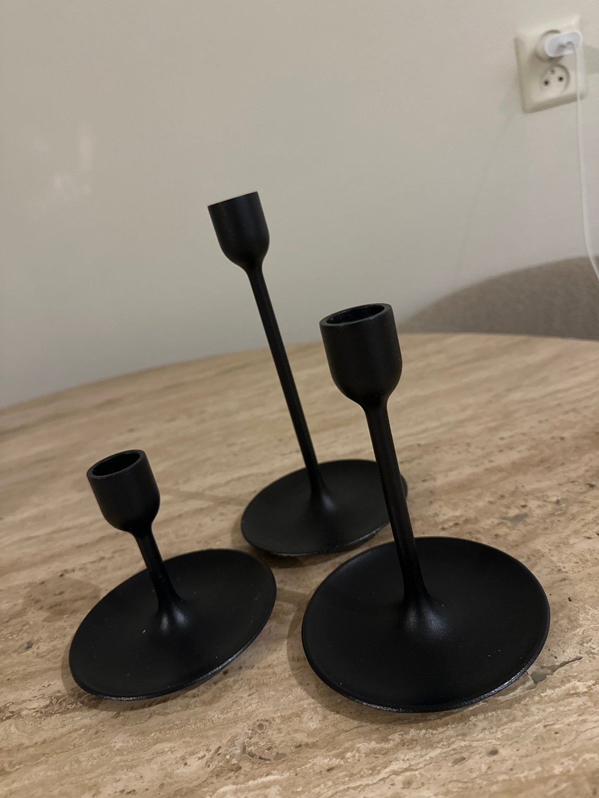 Nieuwe Set van 3 IKEA FULLTALIG kandelaars, zwart metaal, Huis en Inrichting, Woonaccessoires | Kandelaars en Kaarsen, Zwart, IKEA