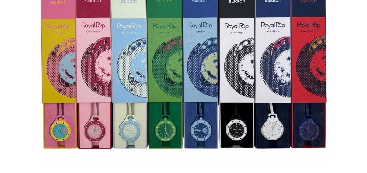 Complete collectie Swatch Royal Pop zakhorloges (8 stuks), Ophalen of Verzenden, Zakhorloge