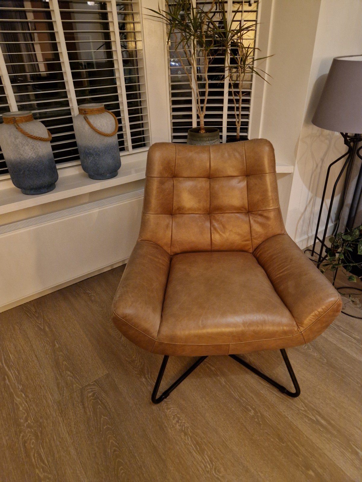 Eleonora Leren Fauteuil - Zo goed als nieuw, Ophalen, Zo goed als nieuw, Leer, Eén