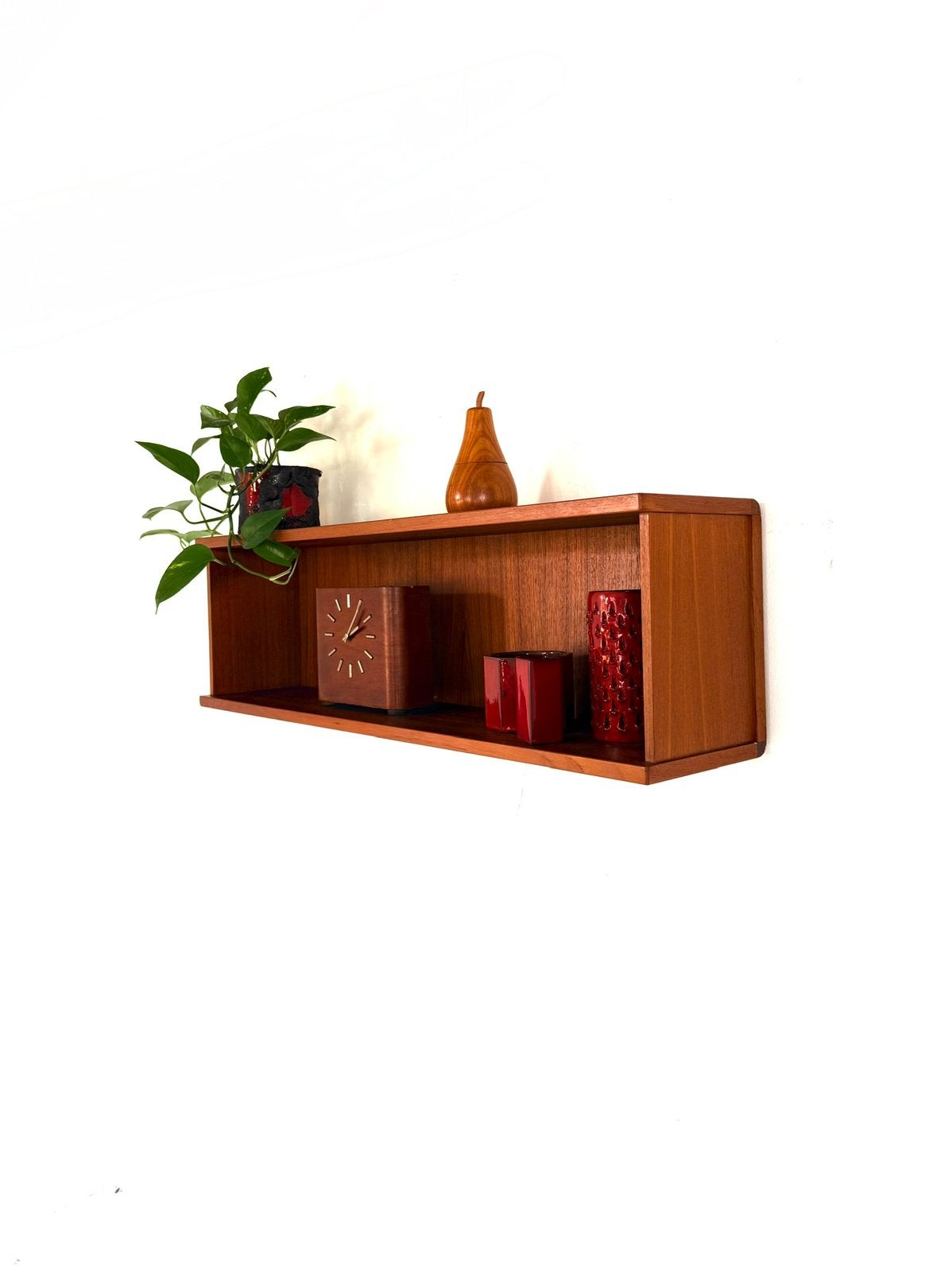 Vintage teakhouten wandschap, jaren ‘60, Ophalen of Verzenden, Zo goed als nieuw, Nvt, Nvt